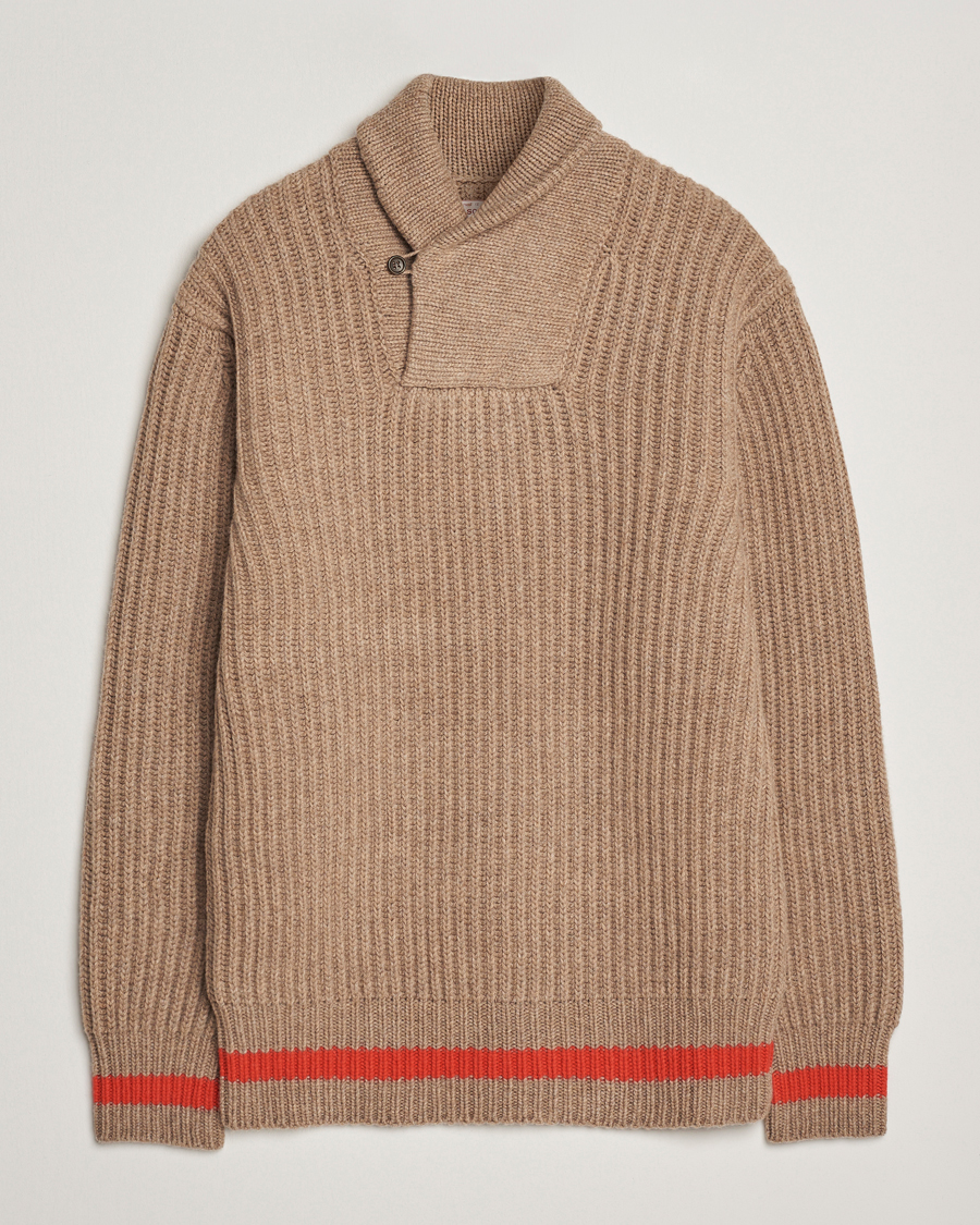 Mies | Puserot | Filson | Bristol Shawl Neck Sweater Oatmeal