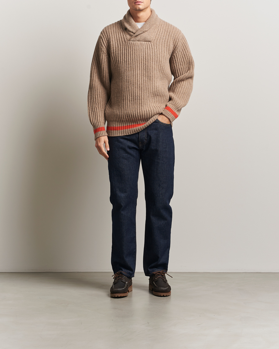 Mies | Puserot | Filson | Bristol Shawl Neck Sweater Oatmeal