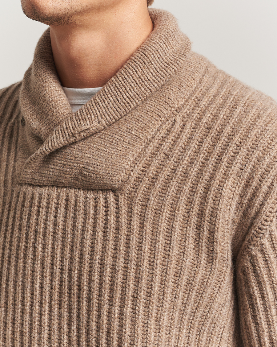 Mies | Puserot | Filson | Bristol Shawl Neck Sweater Oatmeal