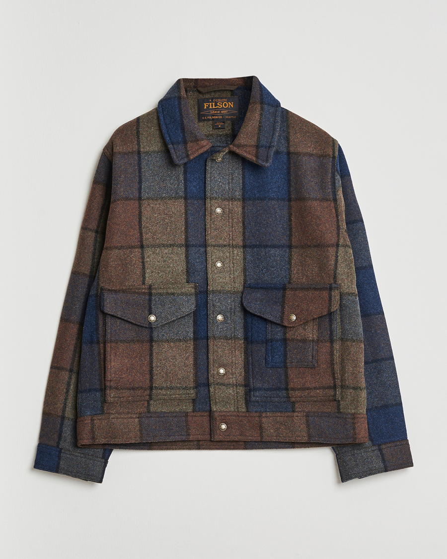 Mies | Takit | Filson | Mackinaw Checked Wool Work Jacket Blue/Brown