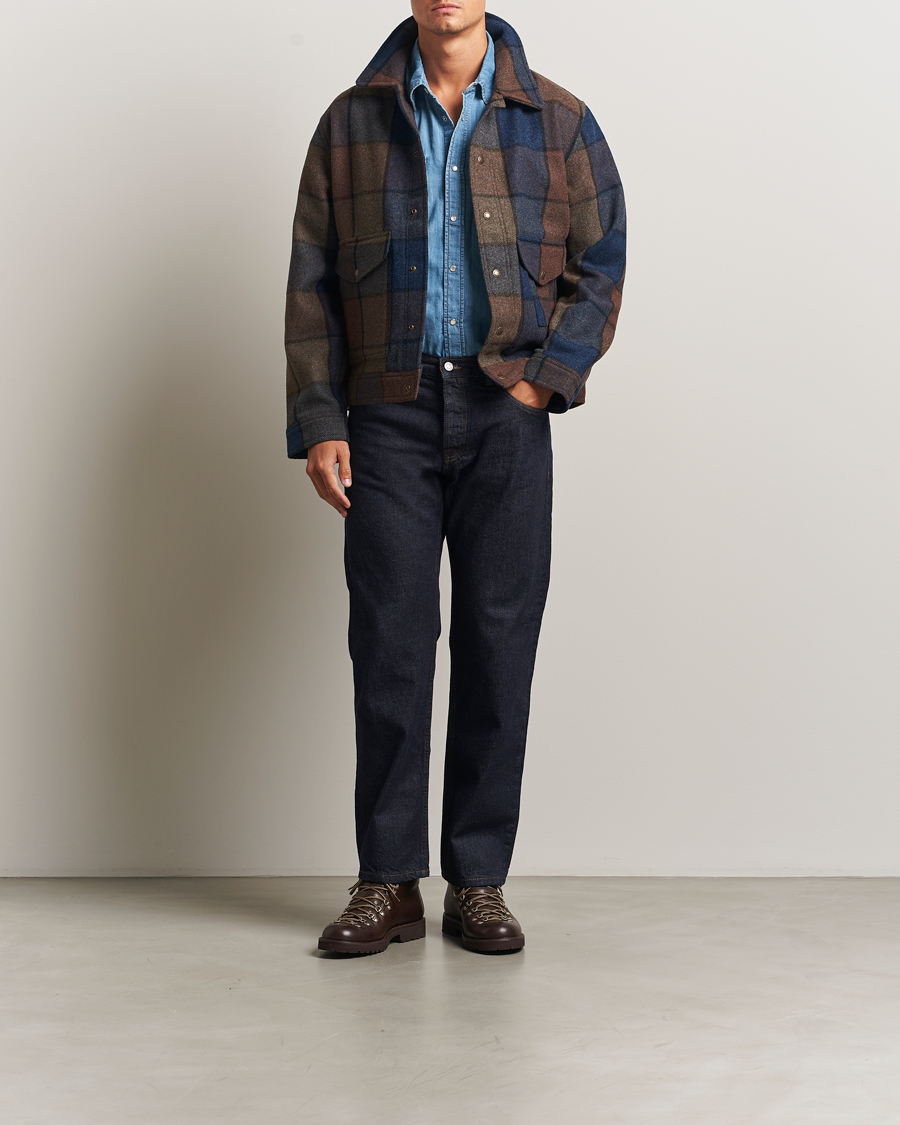 Mies | Takit | Filson | Mackinaw Checked Wool Work Jacket Blue/Brown
