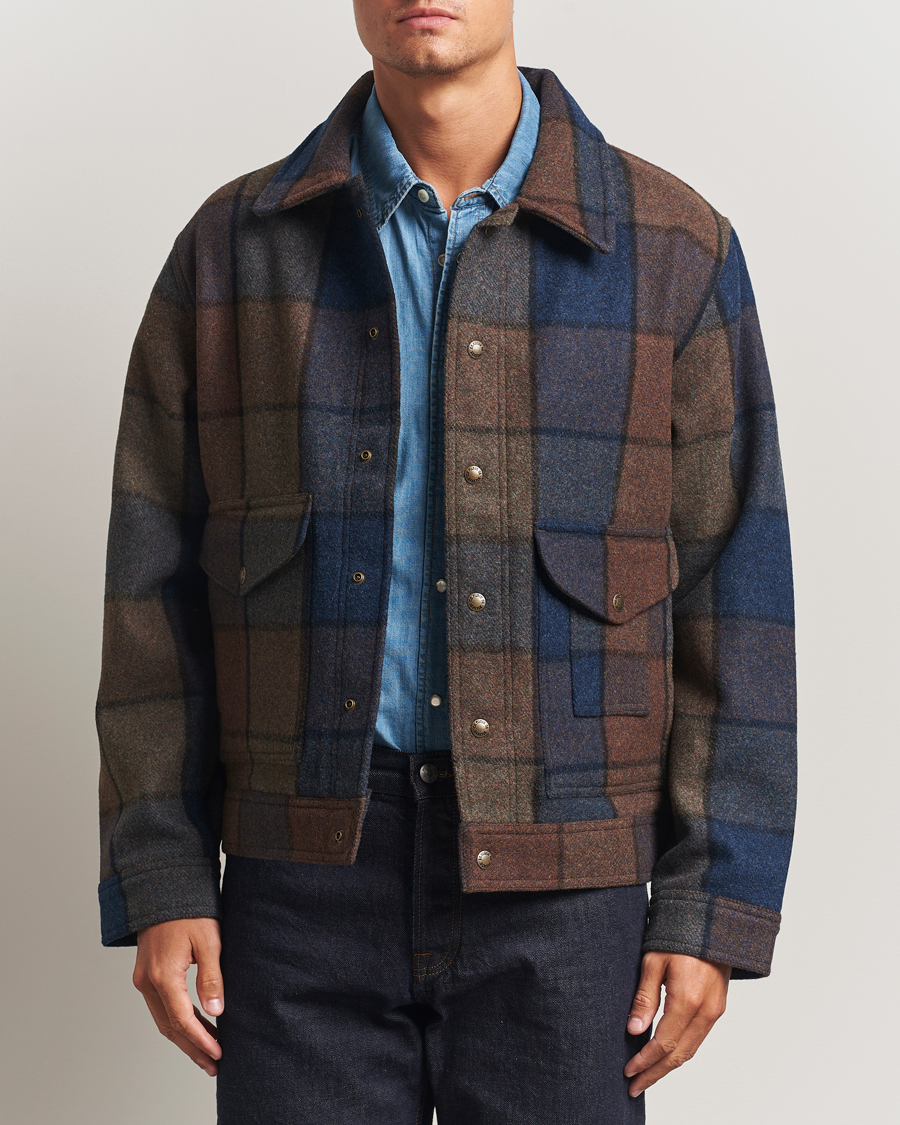 Mies | Takit | Filson | Mackinaw Checked Wool Work Jacket Blue/Brown
