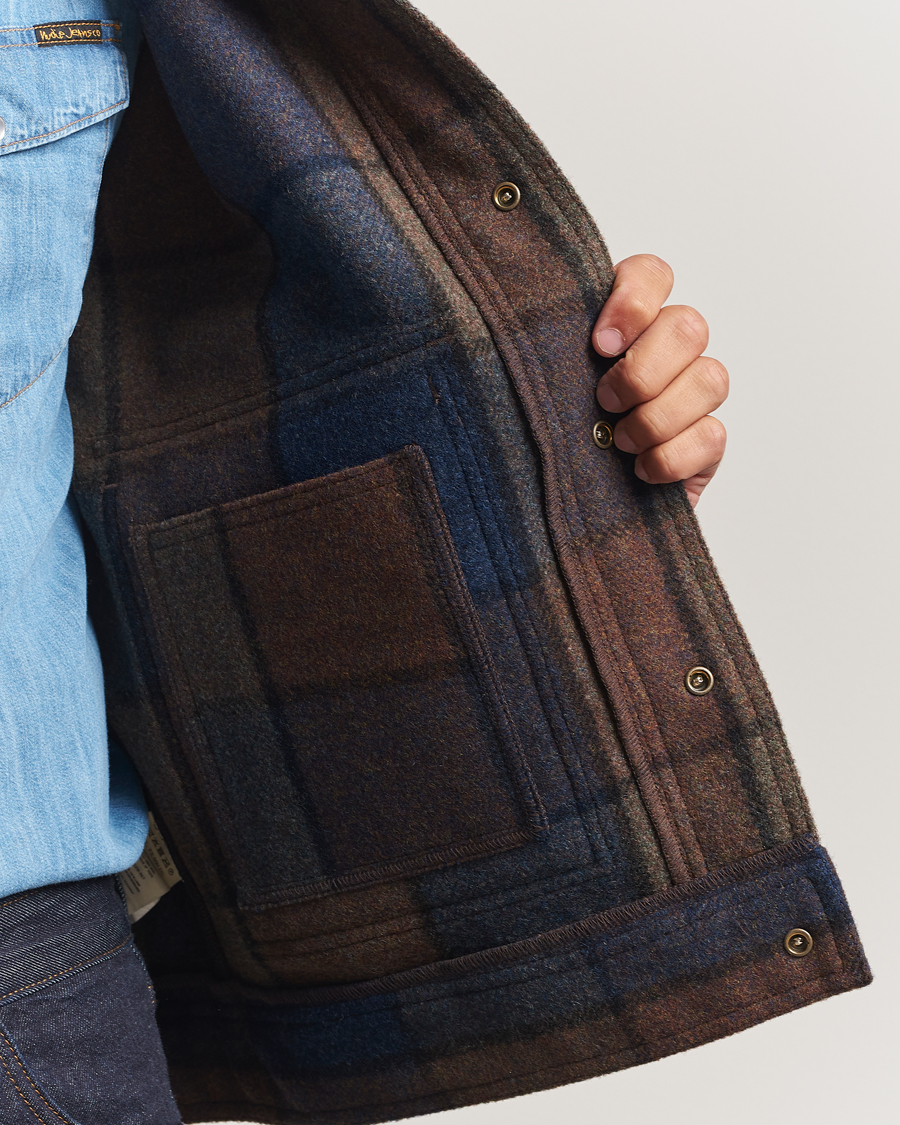 Mies | Takit | Filson | Mackinaw Checked Wool Work Jacket Blue/Brown