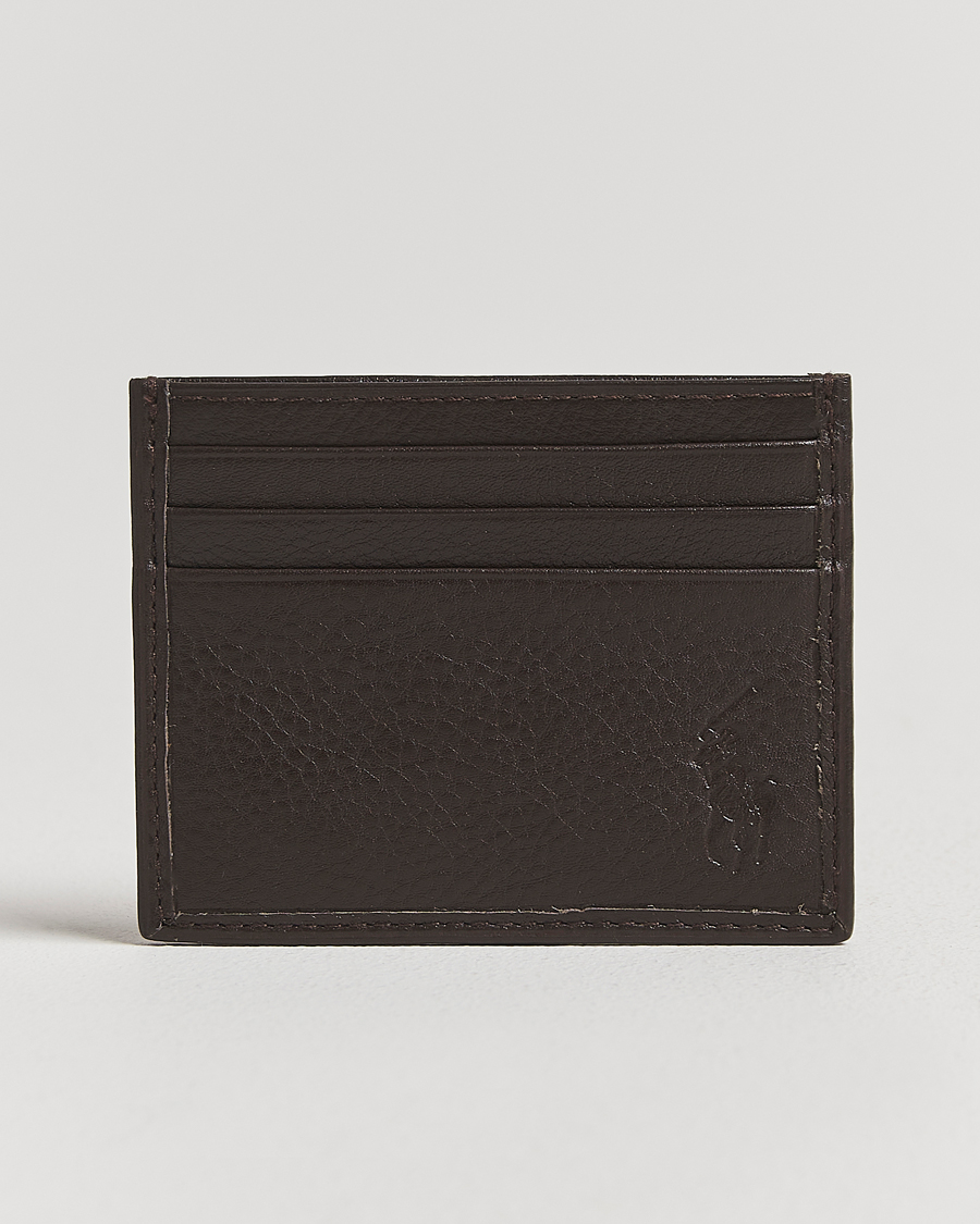 Mies | Lompakot | Polo Ralph Lauren | Pebbled Leather Credit Card Holder Brown