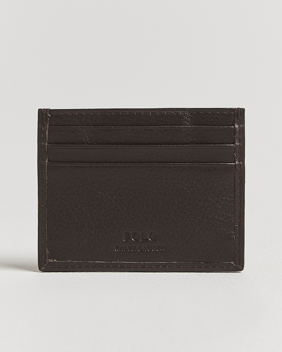 Mies | Lompakot | Polo Ralph Lauren | Pebbled Leather Credit Card Holder Brown