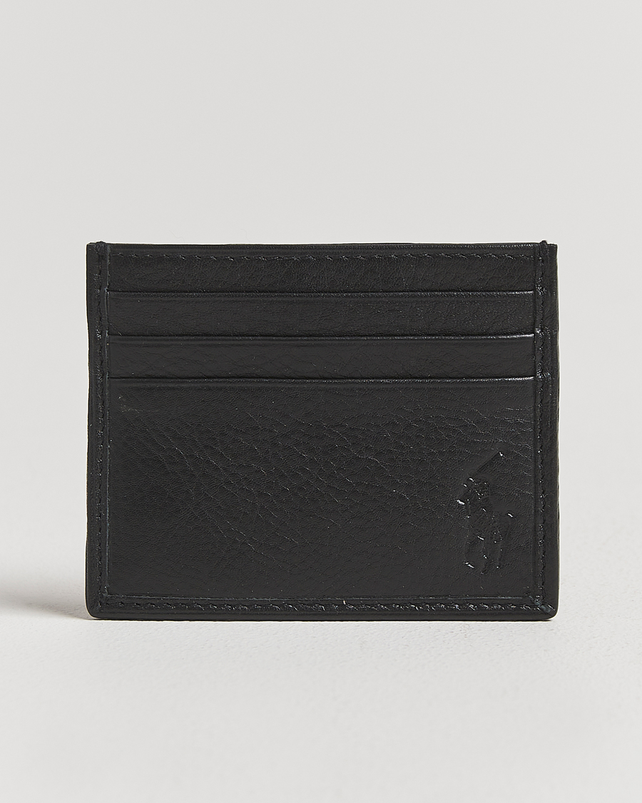 Mies | Lompakot | Polo Ralph Lauren | Pebbled Leather Credit Card Holder Black
