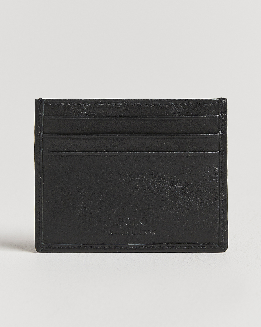 Mies | Lompakot | Polo Ralph Lauren | Pebbled Leather Credit Card Holder Black