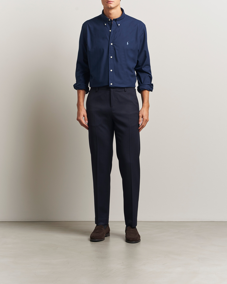 Mies | Kauluspaidat | Polo Ralph Lauren | Custom Fit Stretch Poplin Shirt Newport Navy