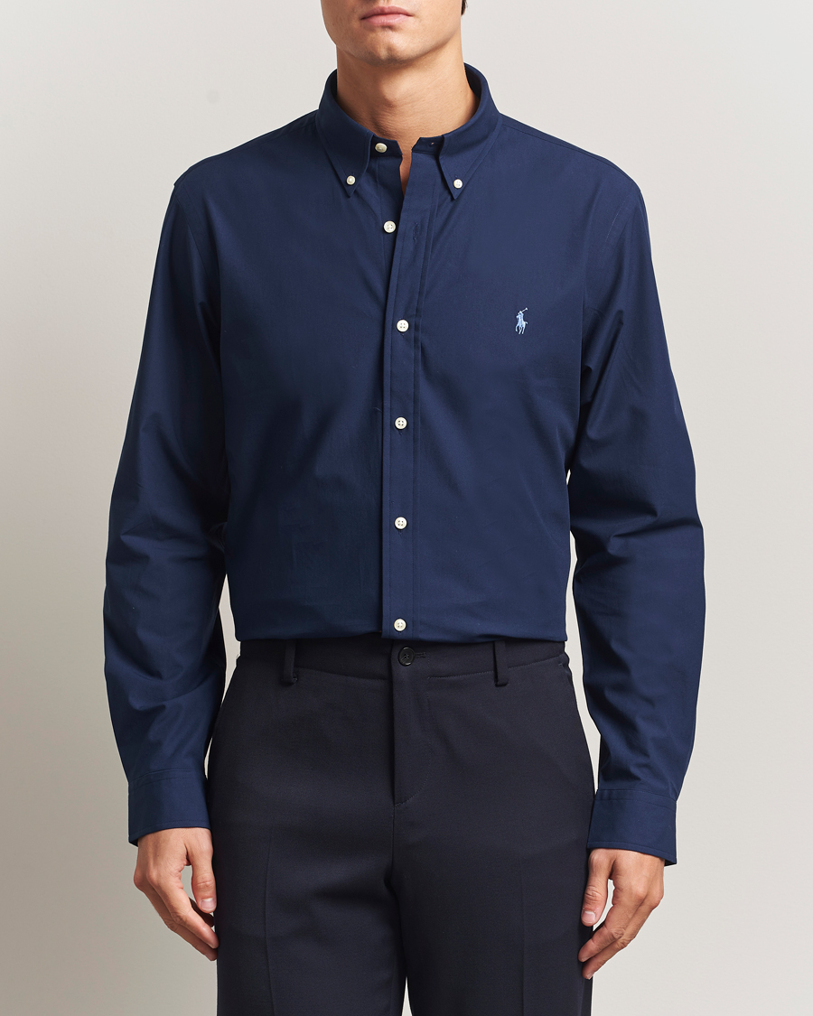 Mies | Kauluspaidat | Polo Ralph Lauren | Custom Fit Stretch Poplin Shirt Newport Navy