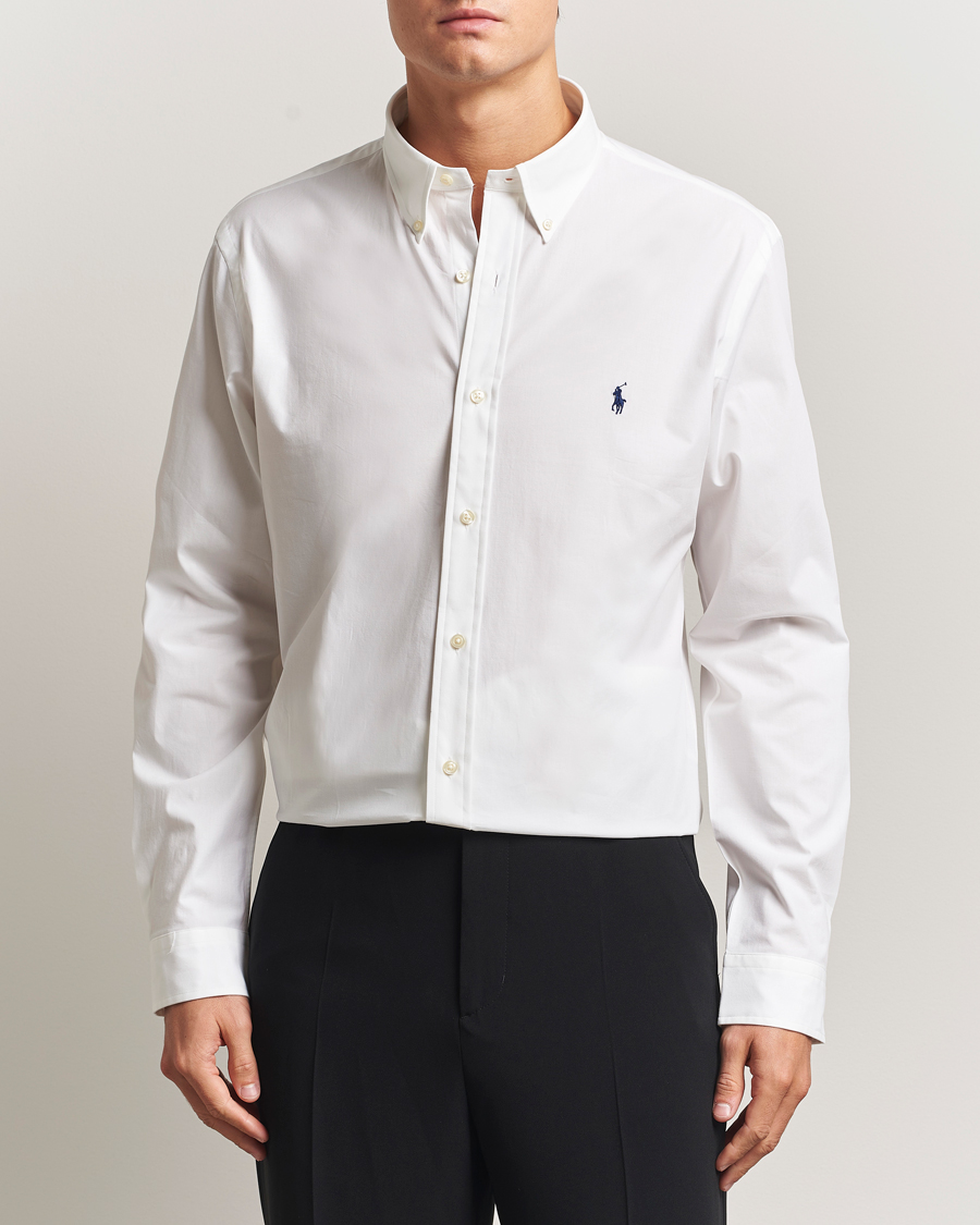 Mies | Kauluspaidat | Polo Ralph Lauren | Custom Fit Stretch Poplin Shirt White
