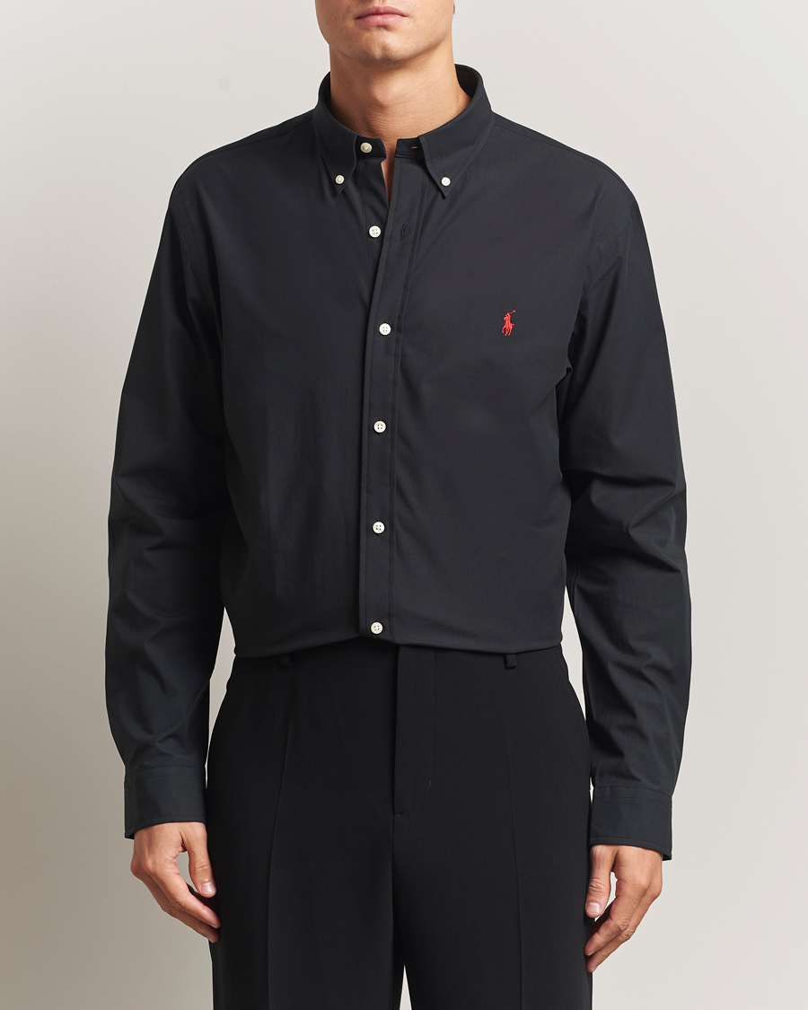 Mies | Kauluspaidat | Polo Ralph Lauren | Custom Fit Stretch Poplin Shirt Polo Black