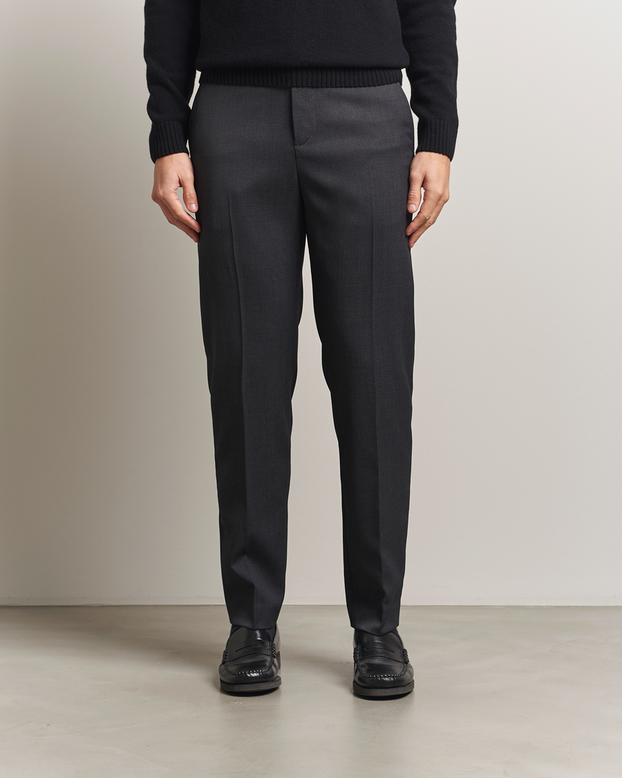 Mies | Housut | Filippa K | Troy Tailored Drawstring Trousers Mid Grey
