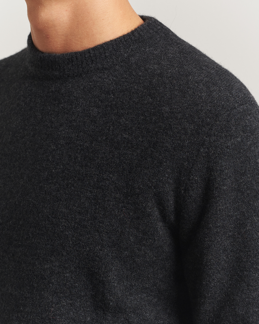 Mies | Puserot | Filippa K | Yak Knitted Sweater Charcoal Melange