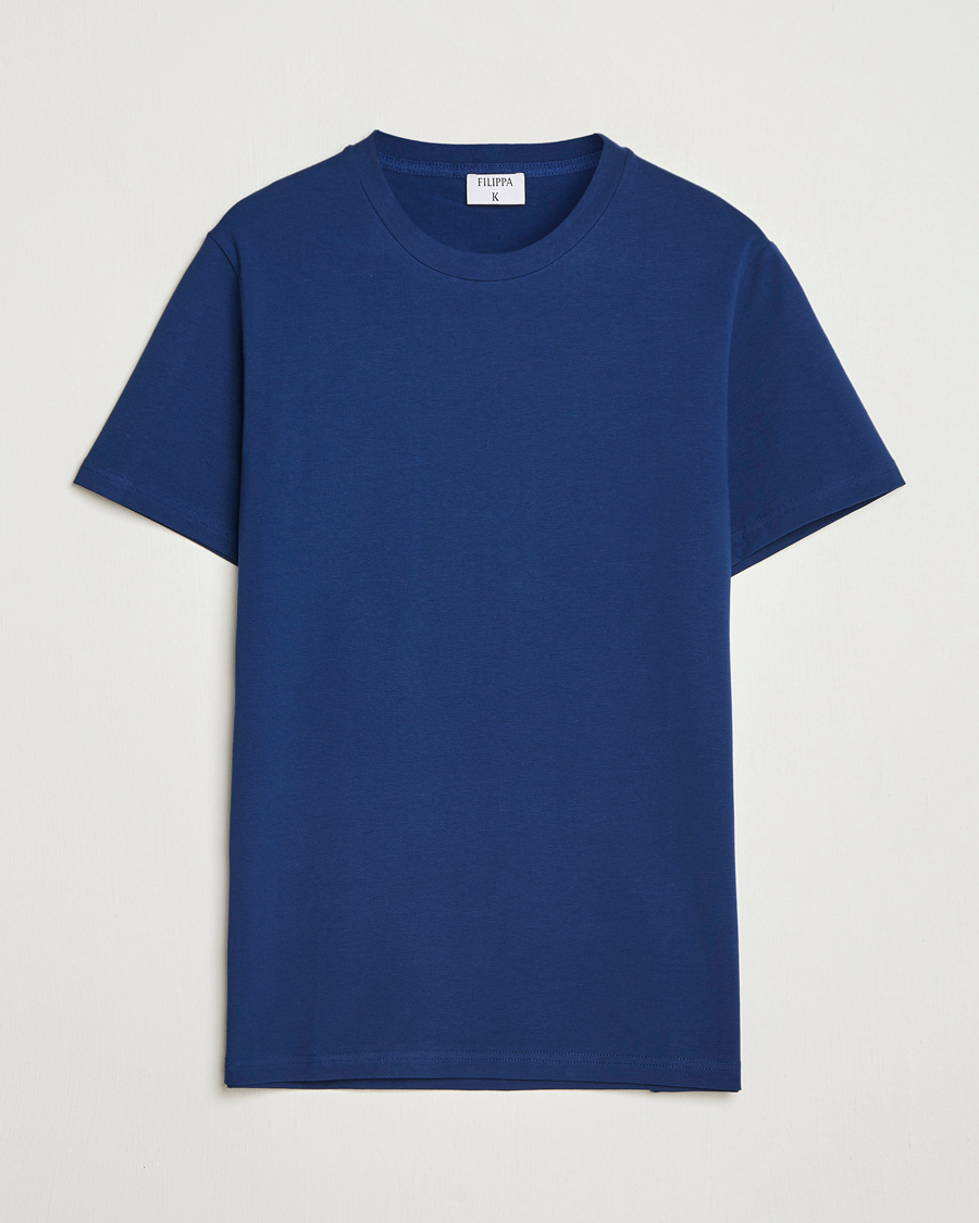 Mies | T-paidat | Filippa K | Soft Lycra T-Shirt Royal Navy