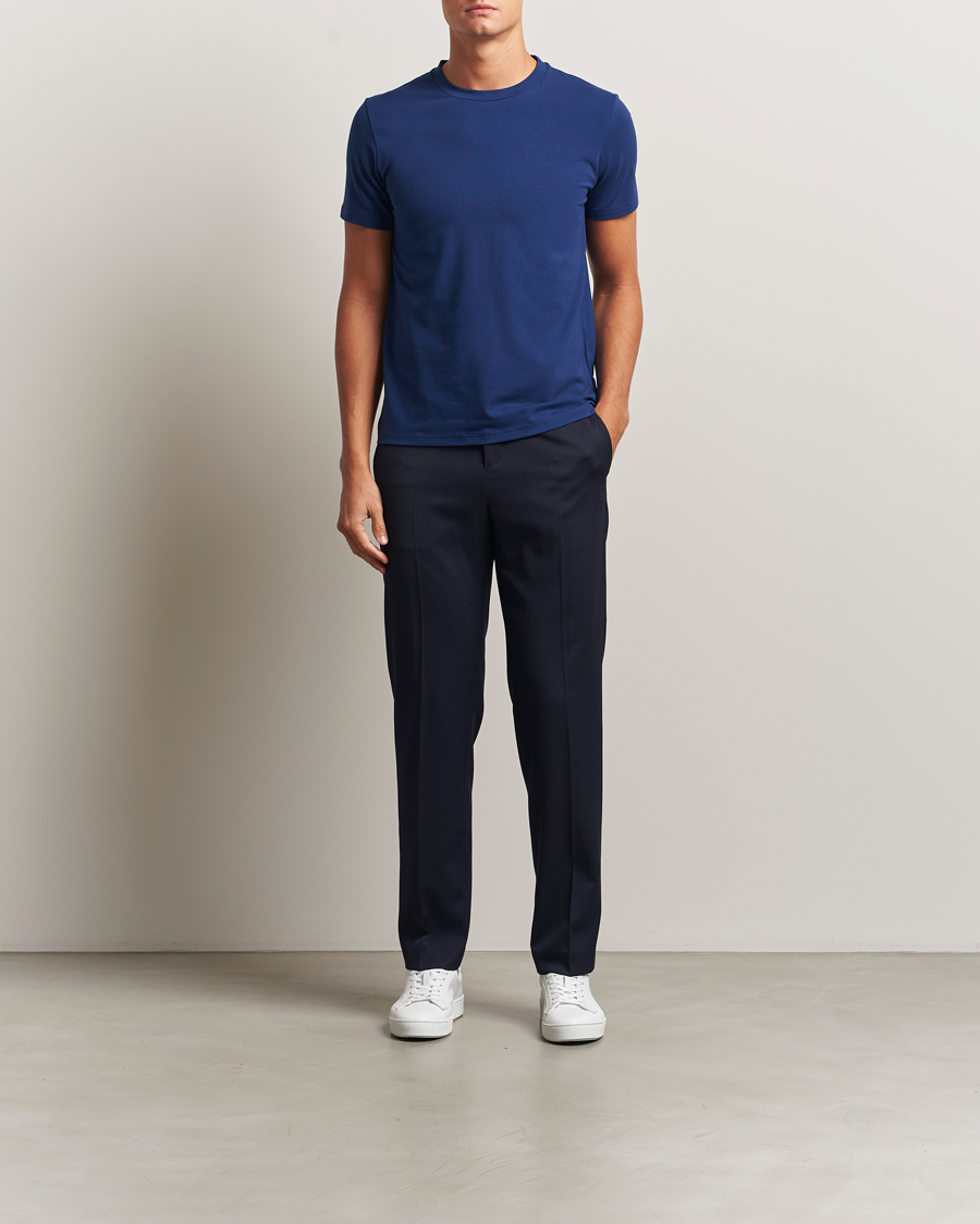 Mies | T-paidat | Filippa K | Soft Lycra T-Shirt Royal Navy