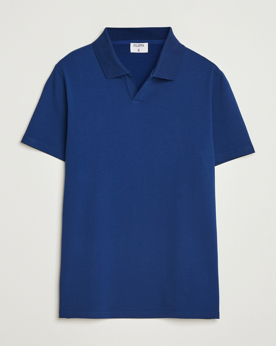 Mies | Pikeet | Filippa K | Soft Lycra Polo T-Shirt Royal Navy