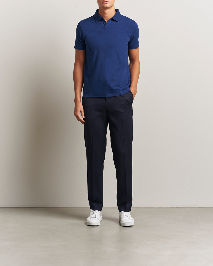 Mies | Pikeet | Filippa K | Soft Lycra Polo T-Shirt Royal Navy