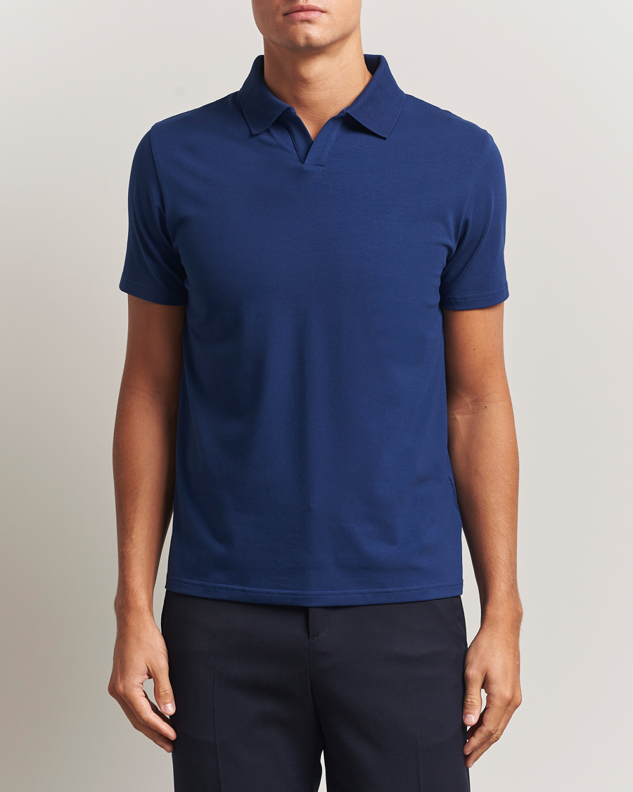 Mies | Pikeet | Filippa K | Soft Lycra Polo T-Shirt Royal Navy