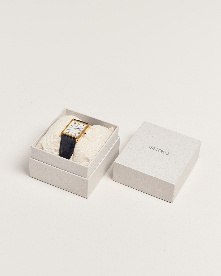 Mies | Seiko Quartz Gold Leather 28mm White Dial | Seiko | Quartz Gold Leather 28mm White Dial