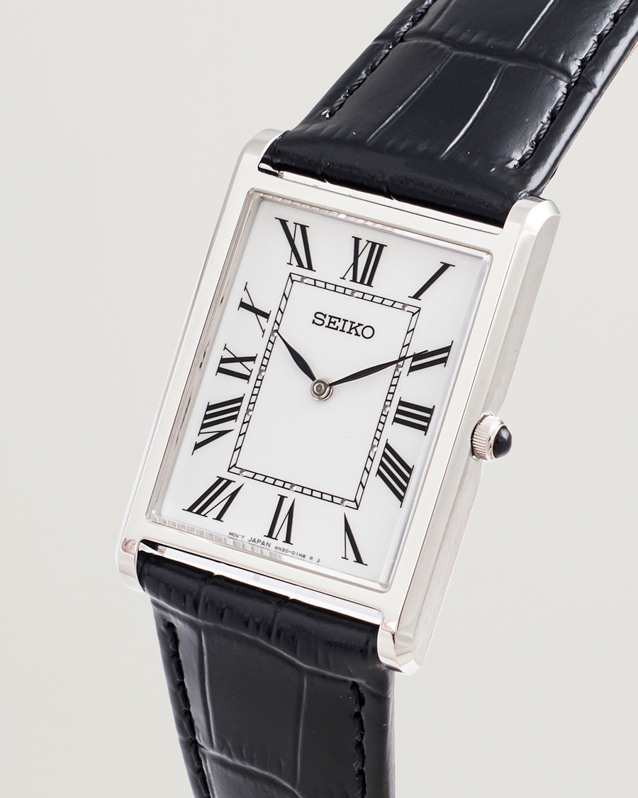 Mies | Seiko Quartz Silver Leather 28mm White Dial | Seiko | Quartz Silver Leather 28mm White Dial