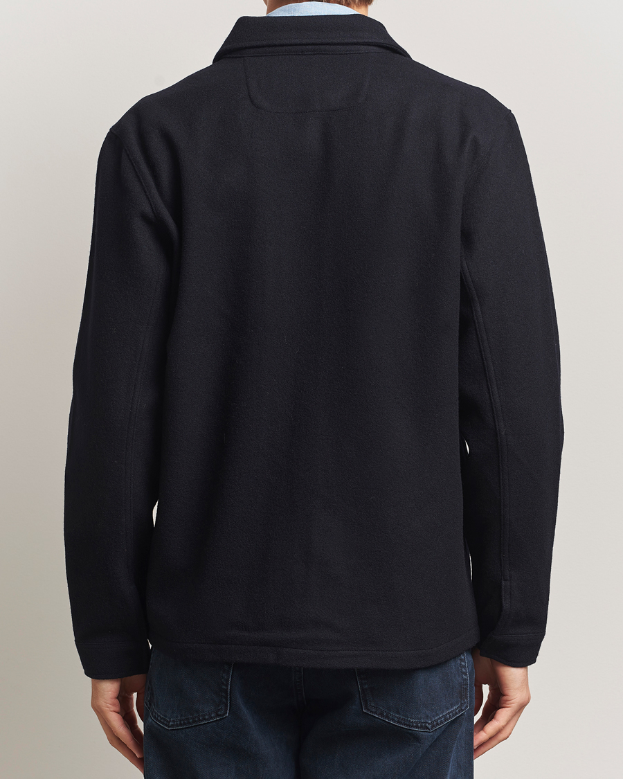 Mies | Kauluspaidat | A Day's March | Fraser Wool Zip Overshirt Navy