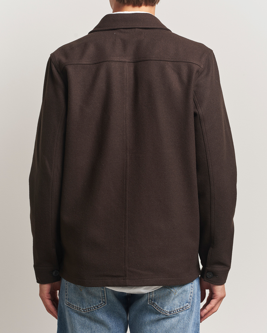Mies | Kauluspaidat | A Day's March | Original Wool Overshirt Chocolate