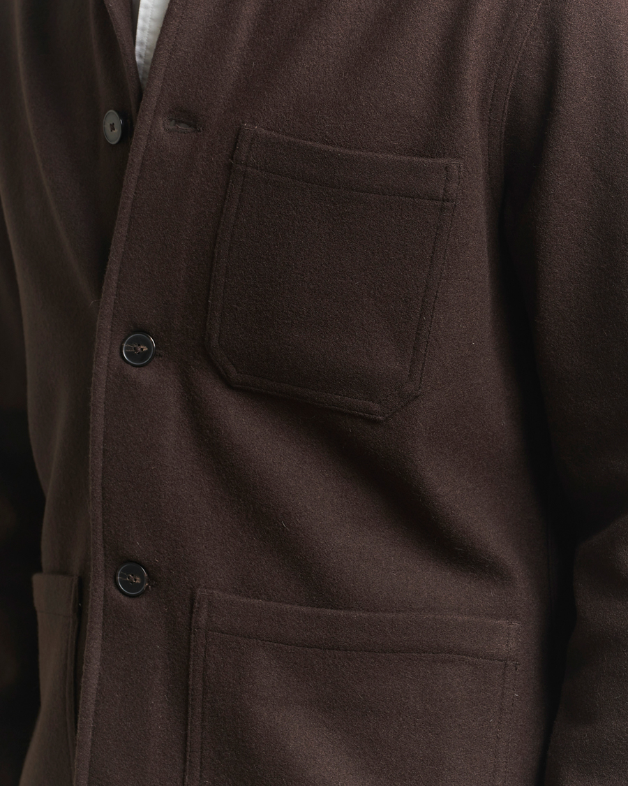 Mies | Kauluspaidat | A Day's March | Original Wool Overshirt Chocolate