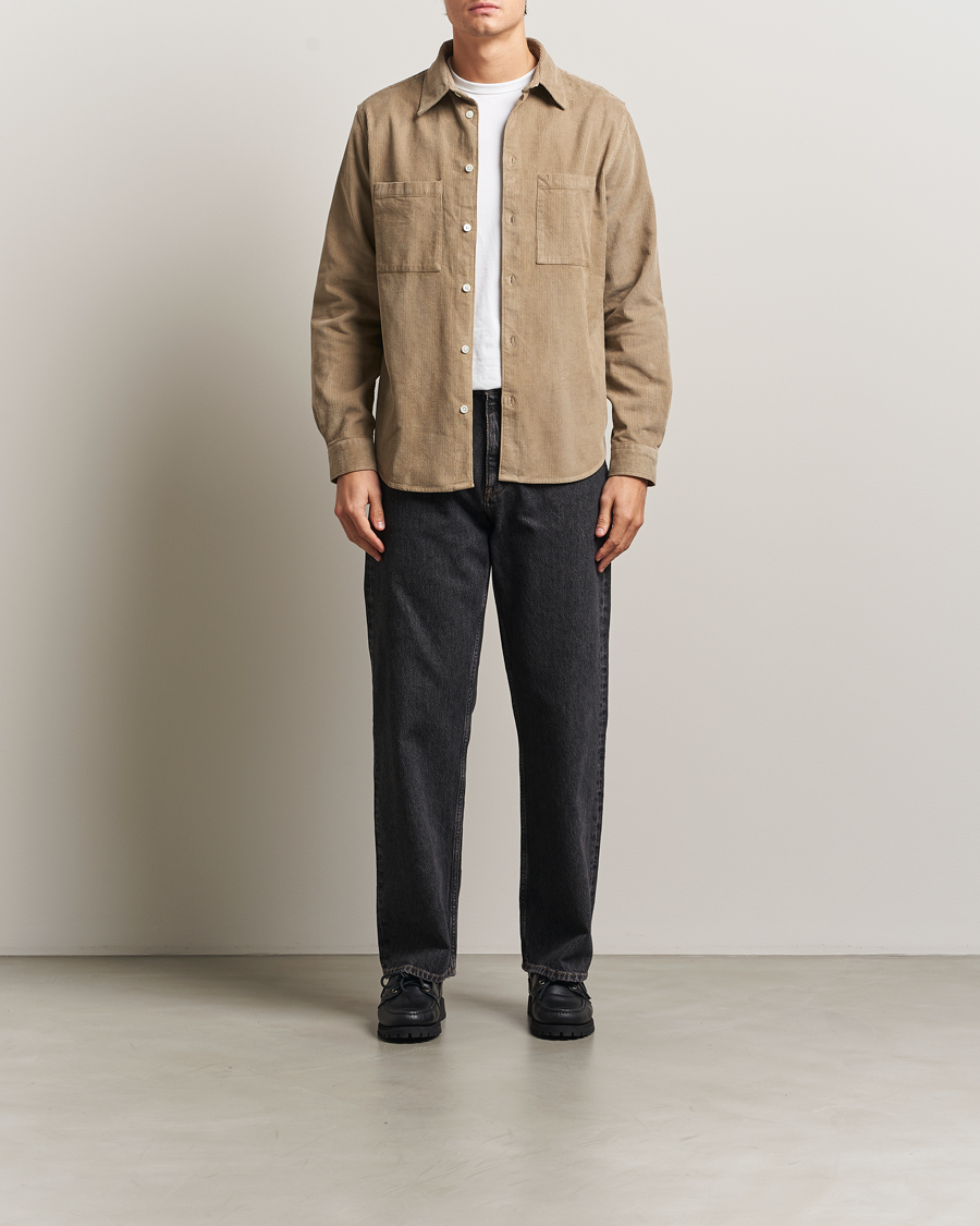 Mies | Kauluspaidat | A Day's March | Rupert Cord Shirt Greige