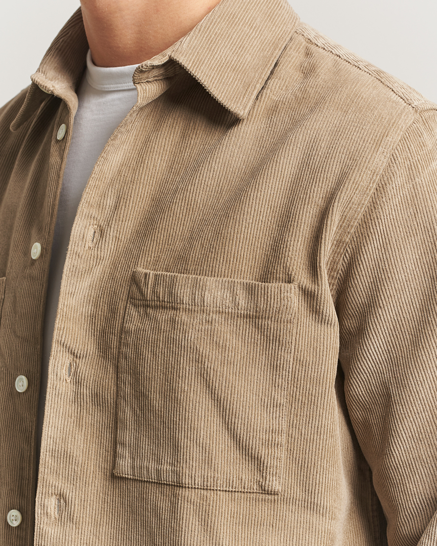 Mies | Kauluspaidat | A Day's March | Rupert Cord Shirt Greige