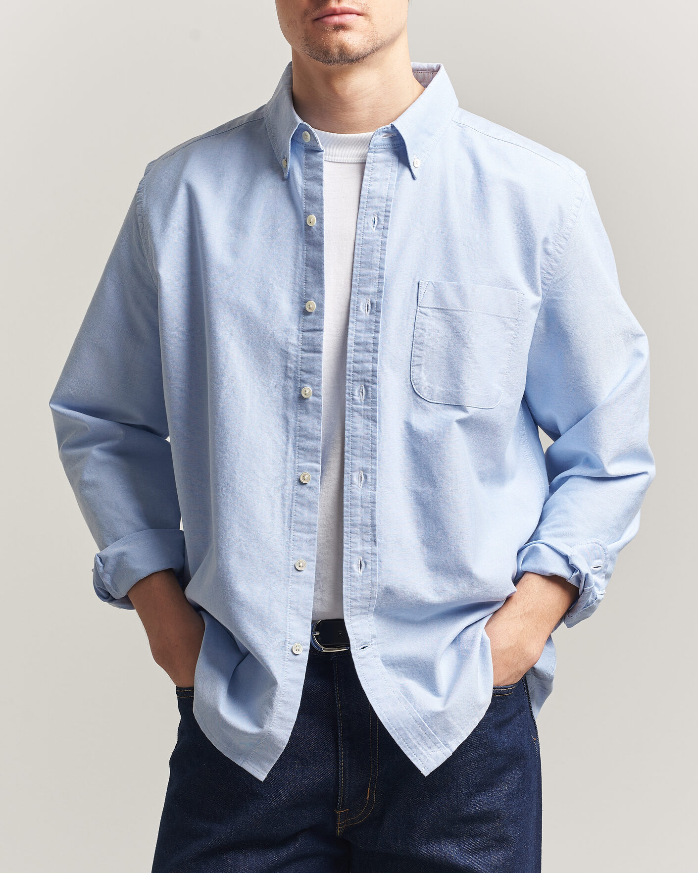 Mies | Kauluspaidat | A Day's March | Classic Oxford Shirt Light Blue