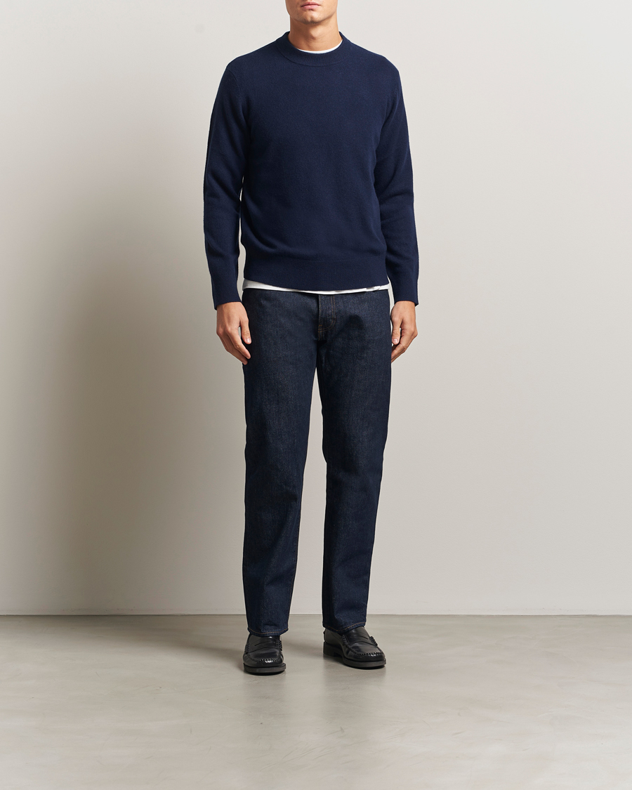 Mies | Puserot | A Day's March | Marlow Cashmere Blend Sweater Navy