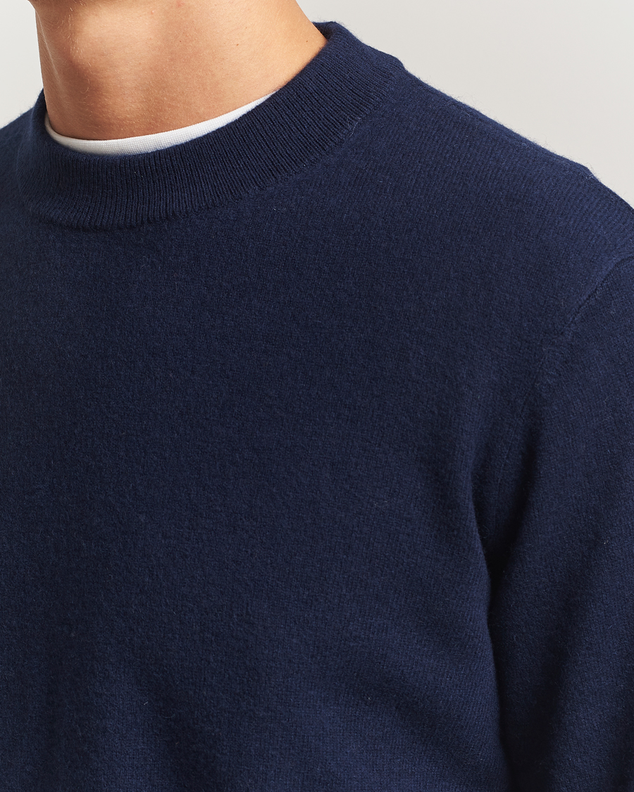 Mies | Puserot | A Day's March | Marlow Cashmere Blend Sweater Navy