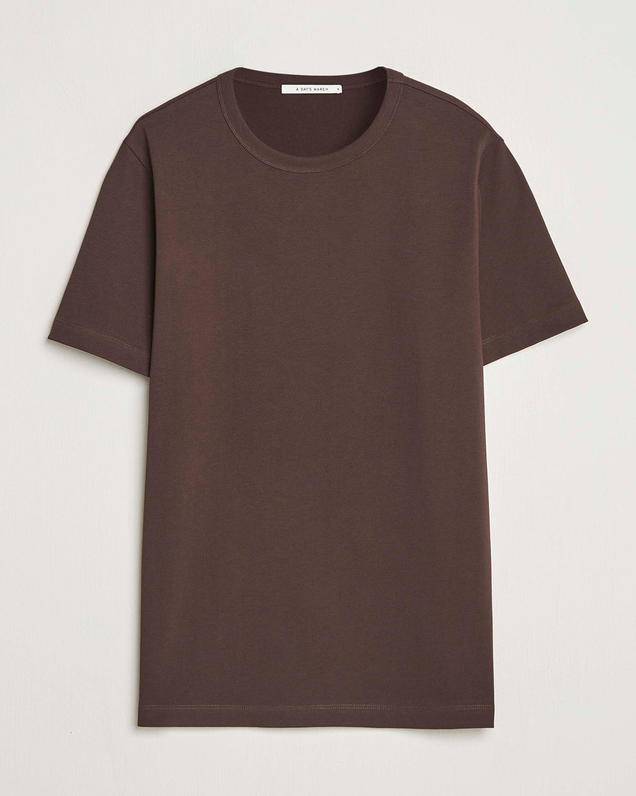 Mies | T-paidat | A Day's March | Heavyweight T-Shirt Dark Brown
