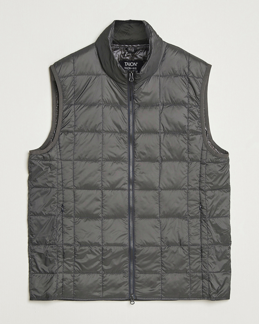 Mies | Ulkoliivit | TAION | High Neck Full Zip Lightweight Down Vest Dark Grey