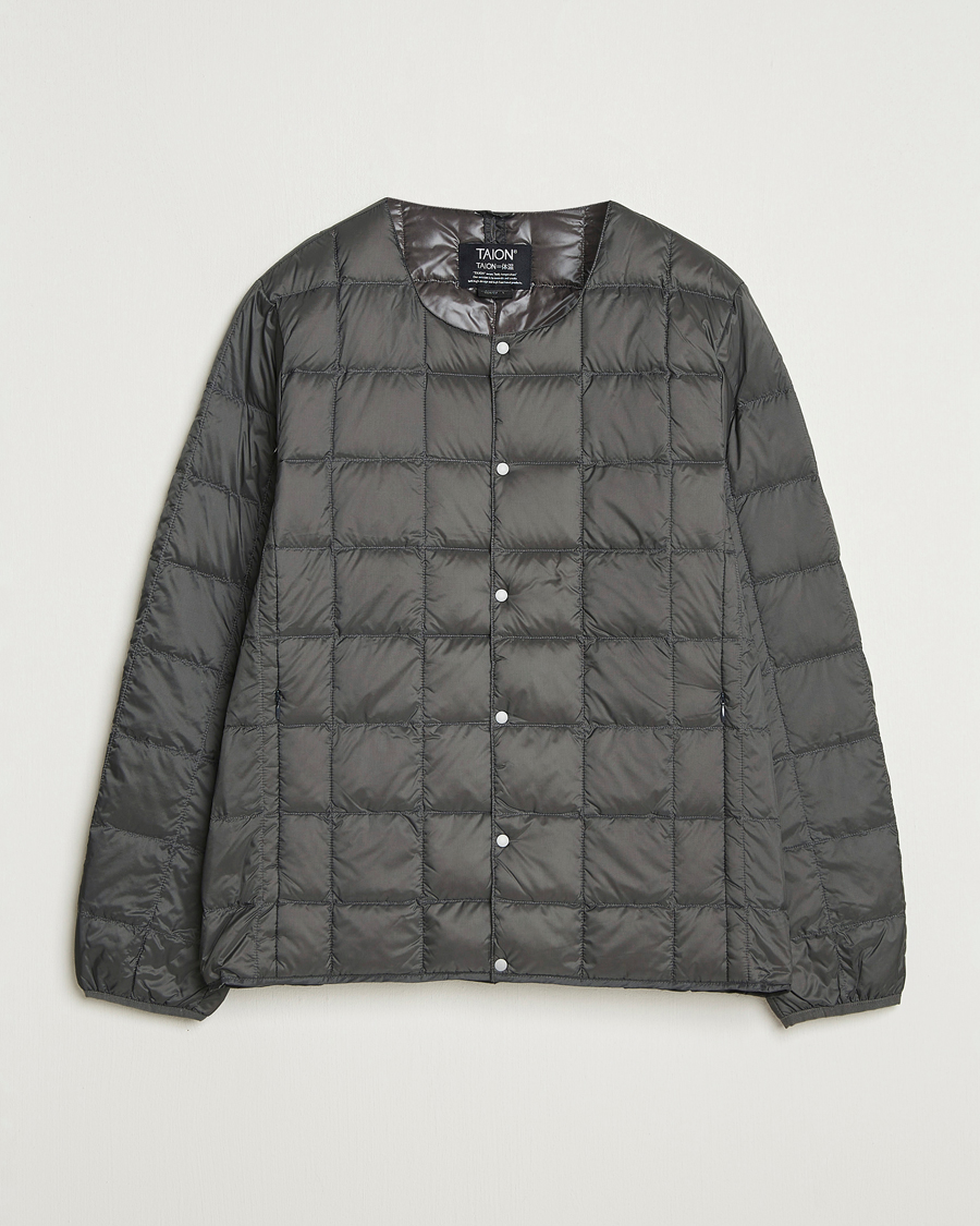 Mies | Takit | TAION | Crew Neck Button Down Jacket Dark Grey