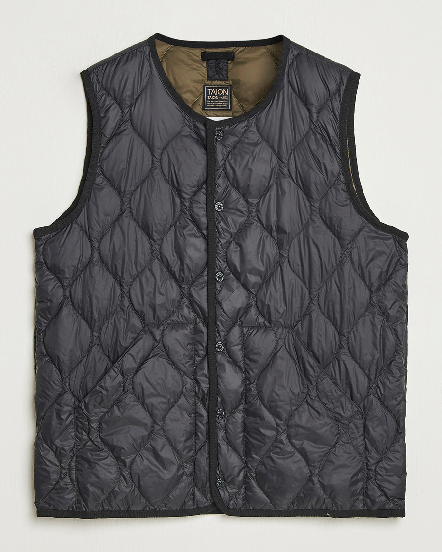 Mies | Takit | TAION | Military Crew Neck Down Vest Black