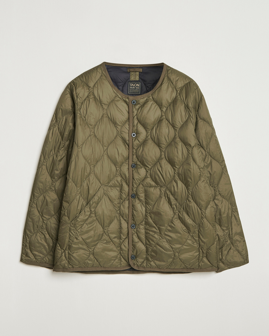 Mies | Takit | TAION | Military Crew Neck Down Jacket Dark Olive