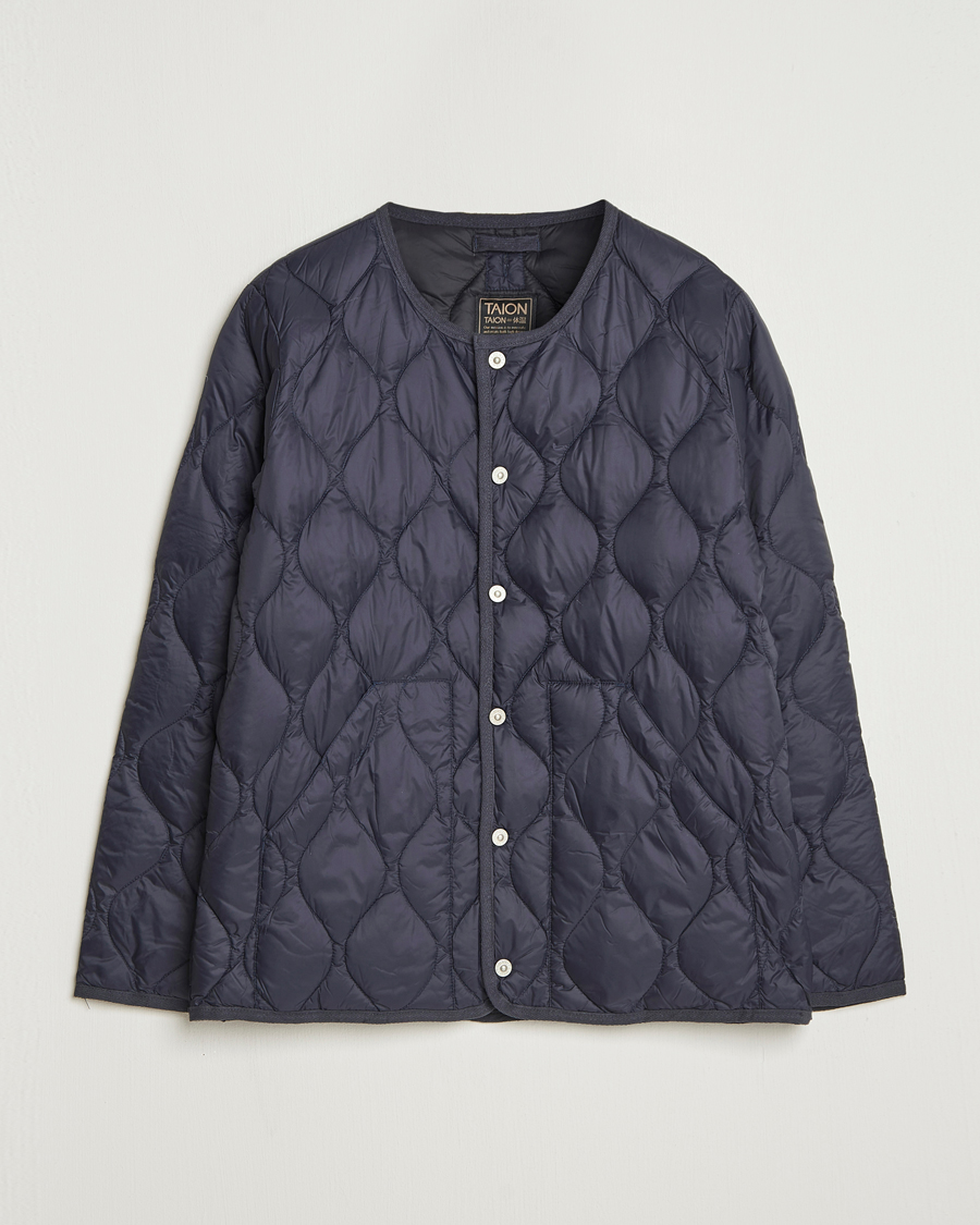 Mies | Takit | TAION | Military Crew Neck Down Jacket Navy