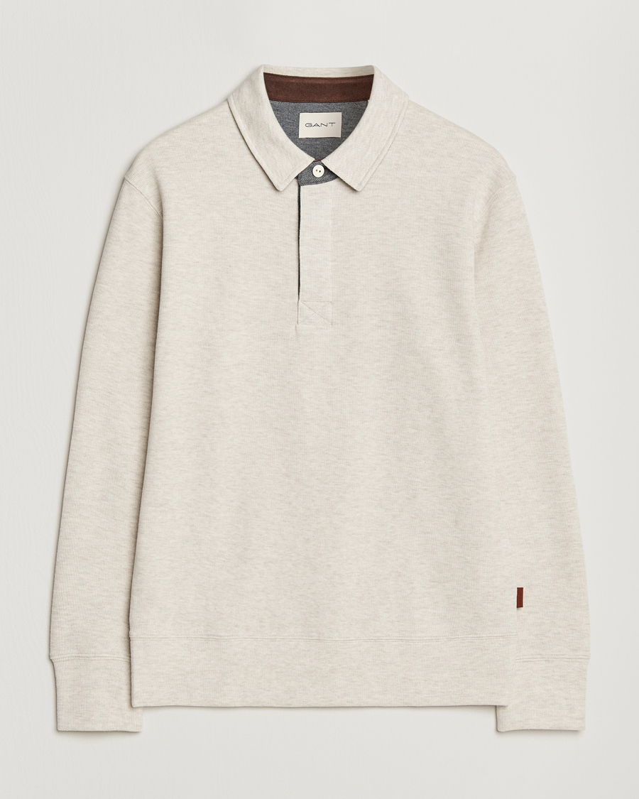 Mies | Pikeet | GANT | Light Sacker Rib Long Sleeve Polo Seed Melange
