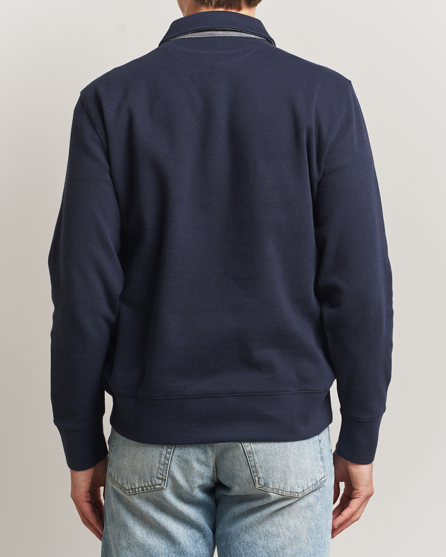Mies | Pikeet | Gant | Light Sacker Rib Long Sleeve Polo Evening Blue