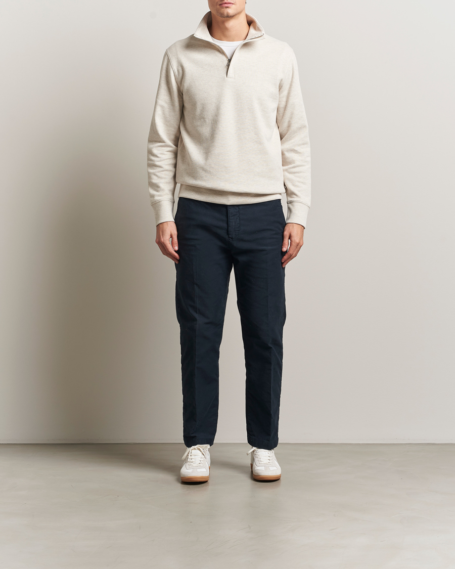 Mies | Puserot | Gant | Light Sacker Rib Half Zip Seed Melange