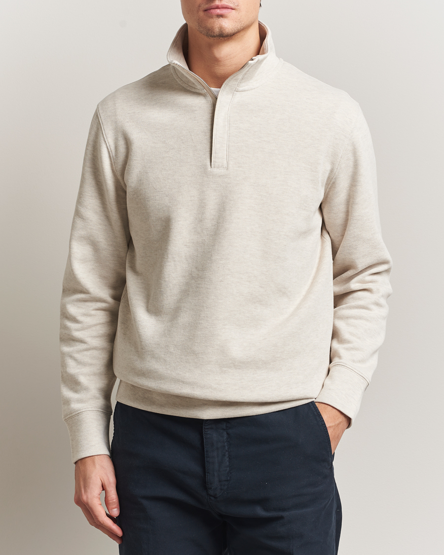 Mies | Puserot | Gant | Light Sacker Rib Half Zip Seed Melange