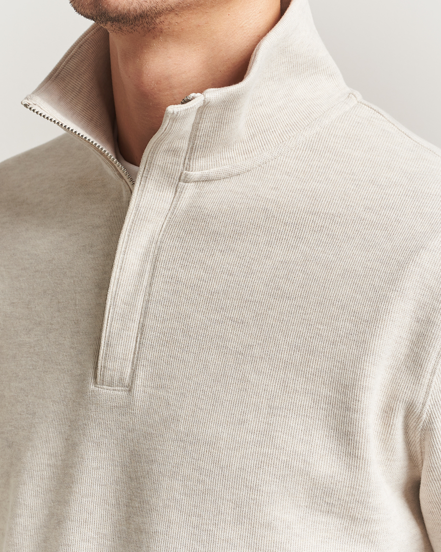 Mies | Puserot | Gant | Light Sacker Rib Half Zip Seed Melange