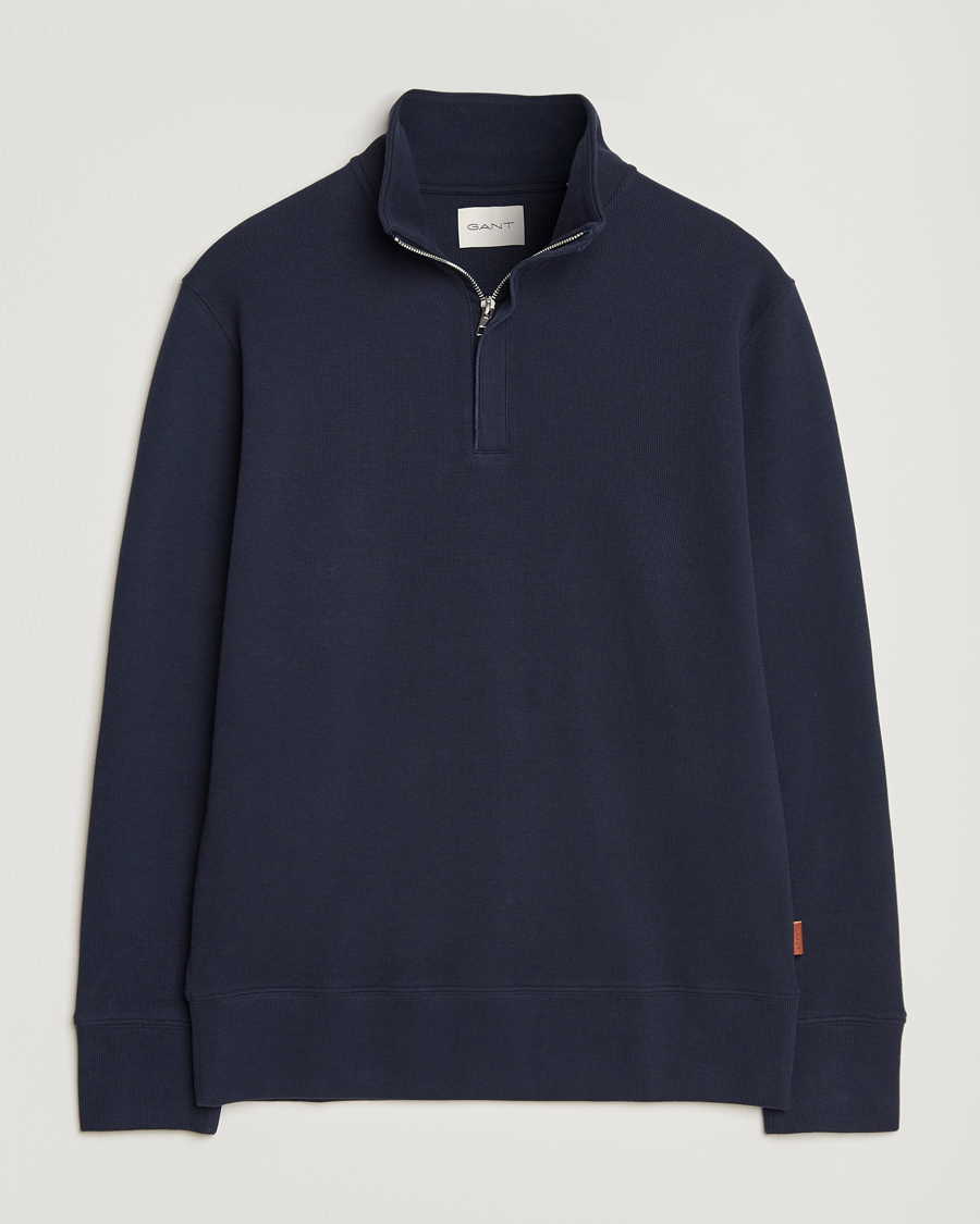 Mies | Puserot | GANT | Light Sacker Rib Half Zip Evening Blue