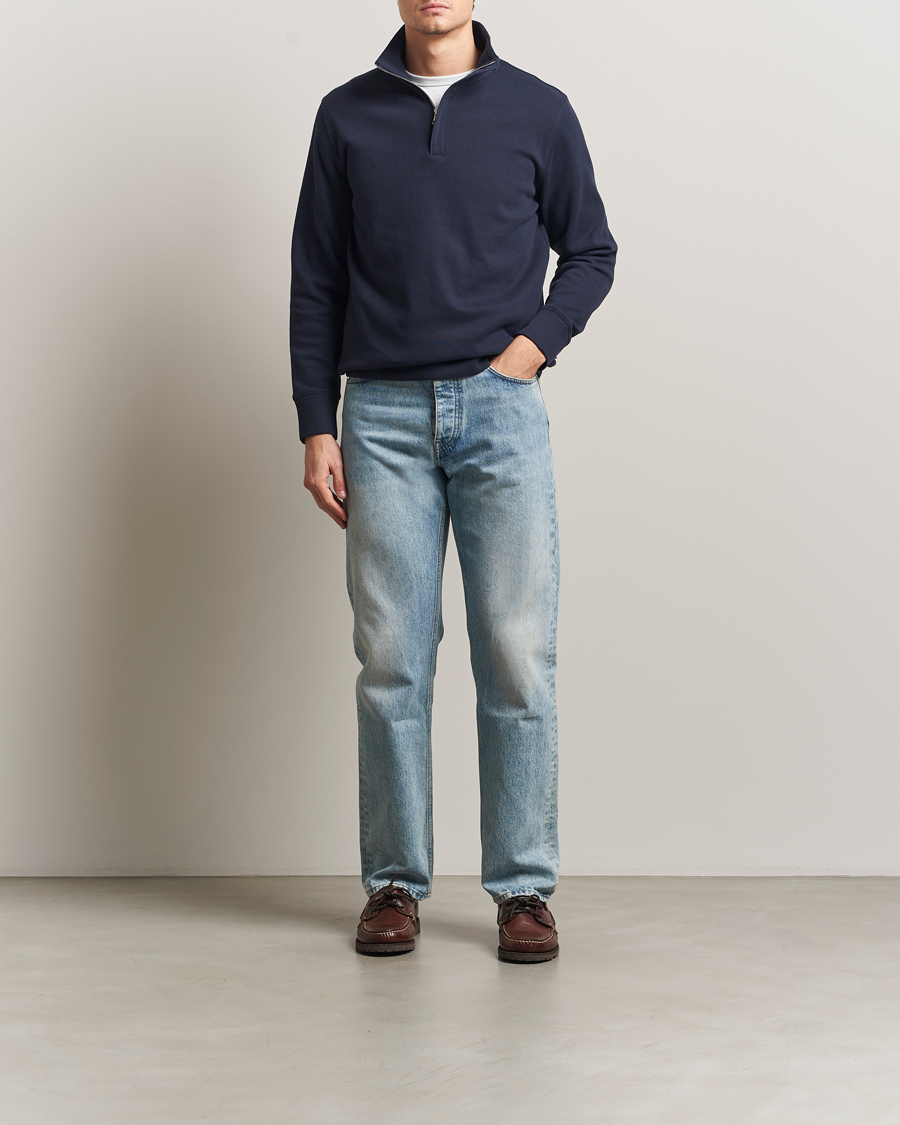 Mies | Puserot | Gant | Light Sacker Rib Half Zip Evening Blue