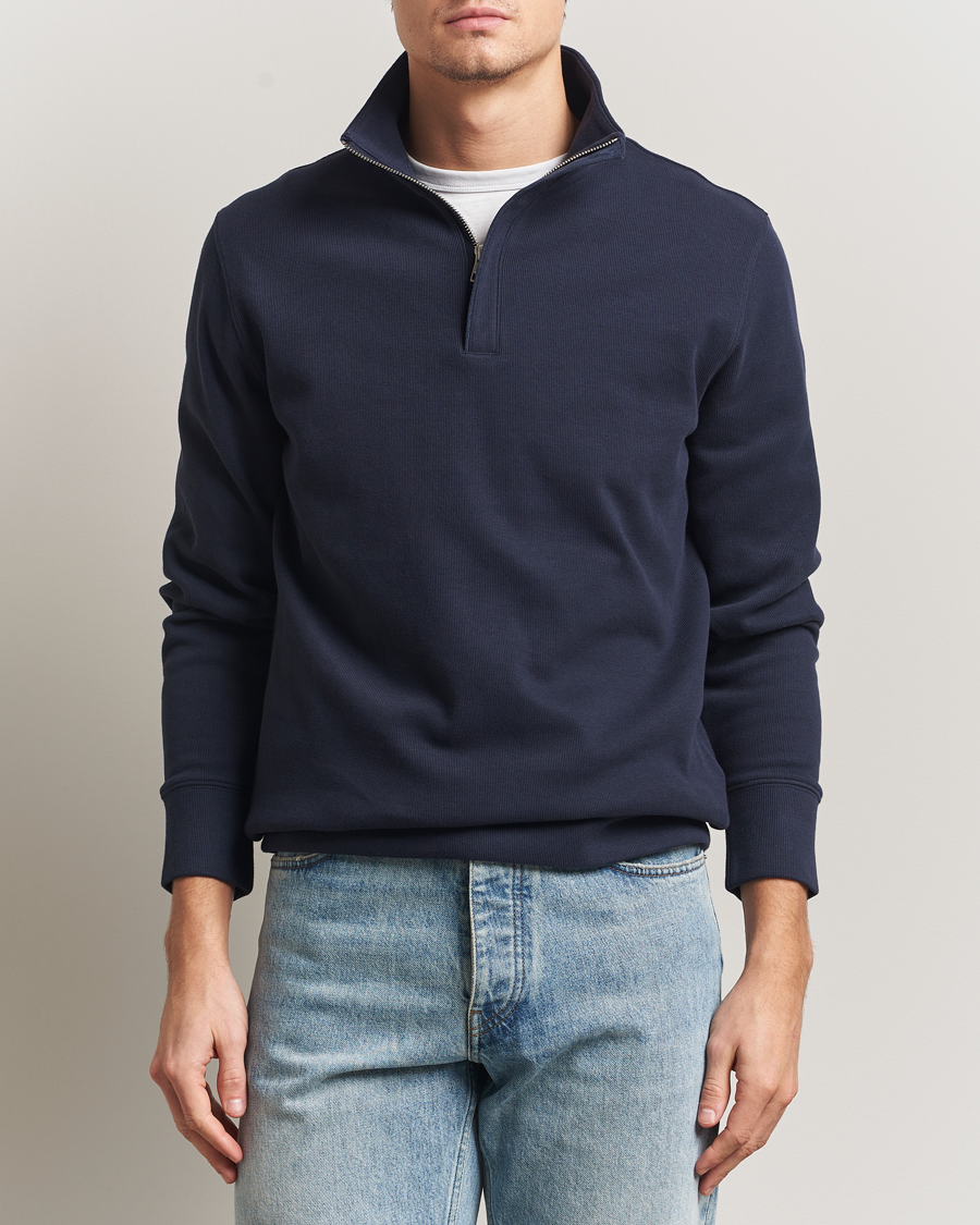 Mies | Puserot | Gant | Light Sacker Rib Half Zip Evening Blue