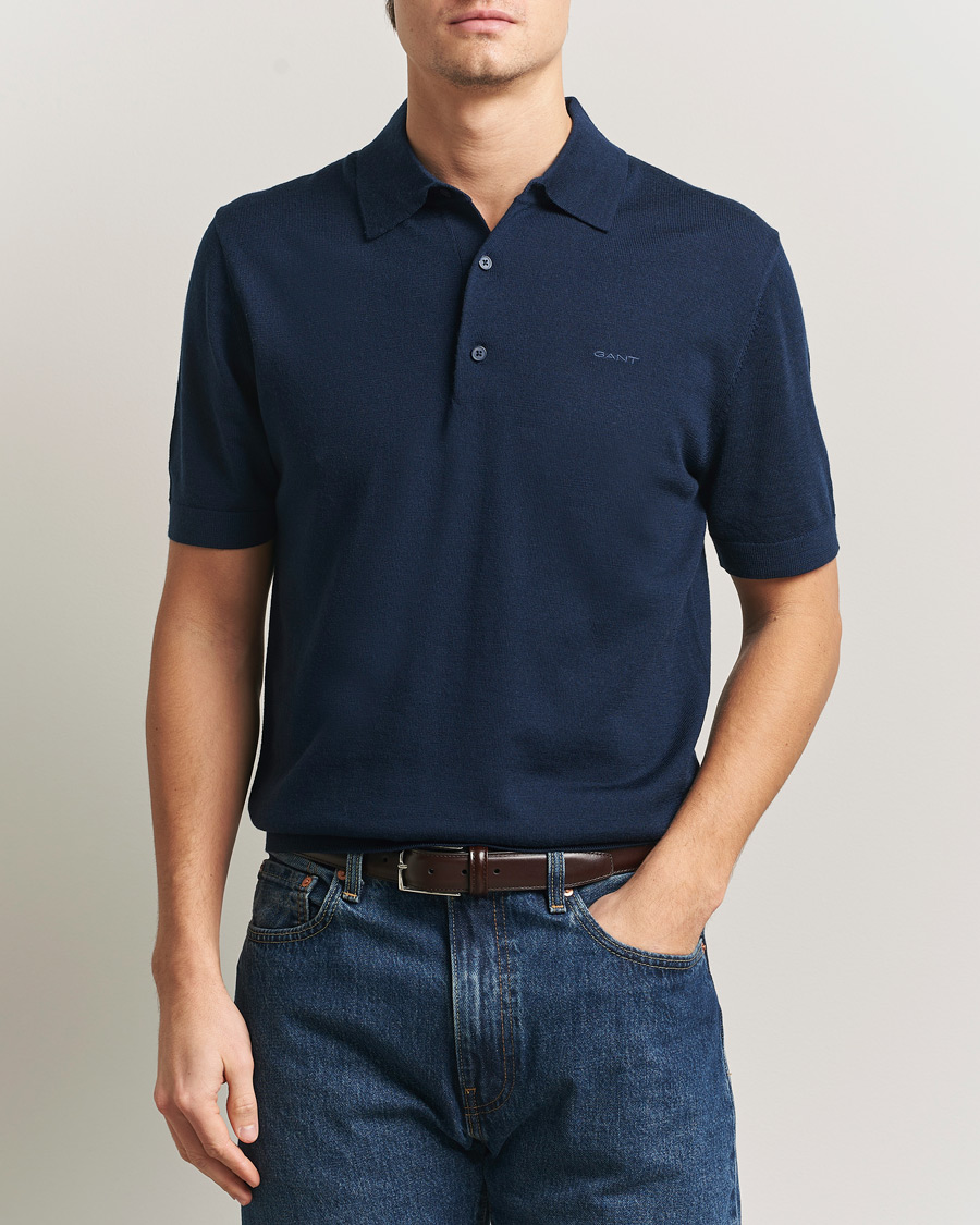 Mies | Pikeet | GANT | Extrafine Merino Polo Marine