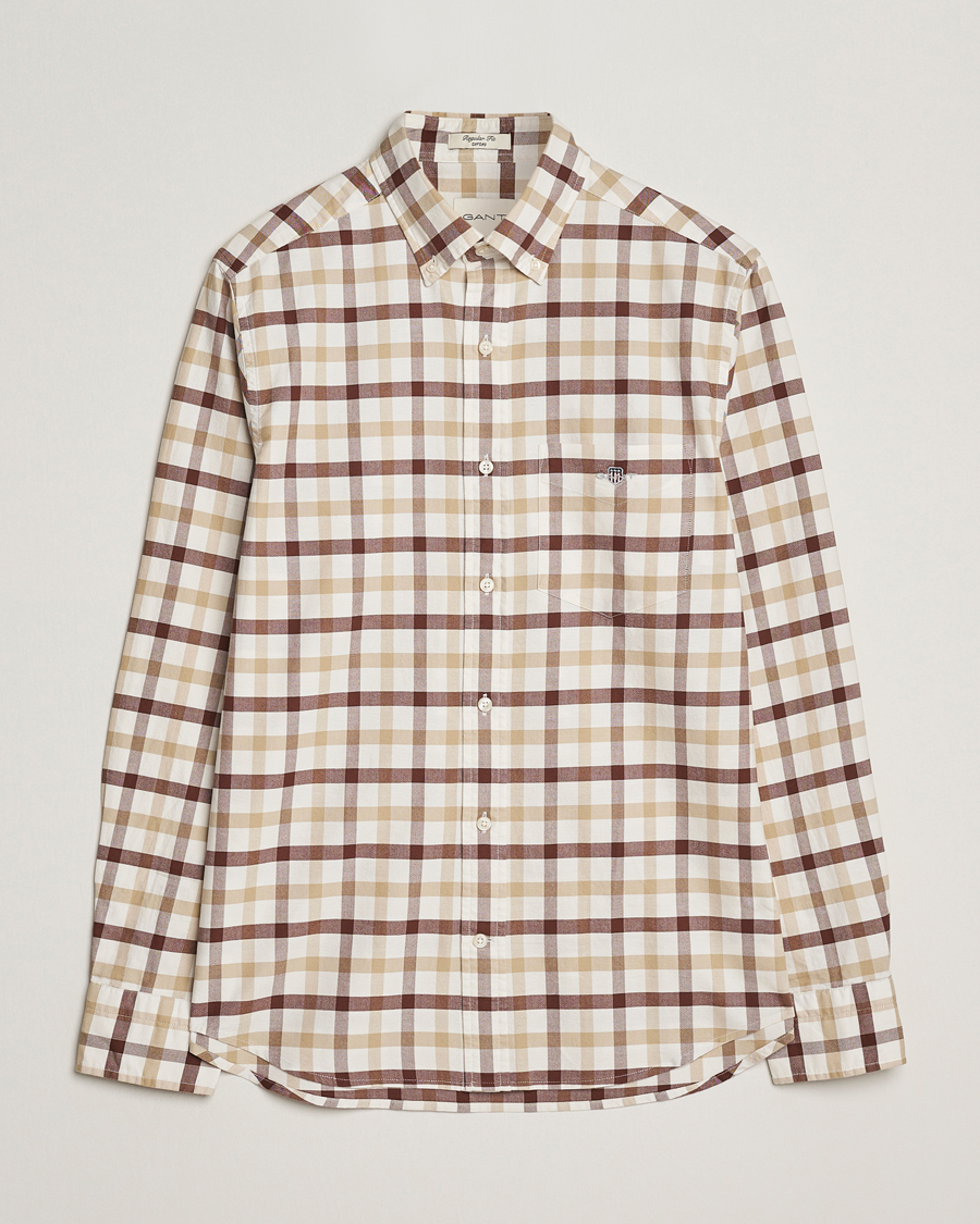 Mies | Kauluspaidat | Gant | Regular Fit Oxford Checked Shirt Mahogany Brown
