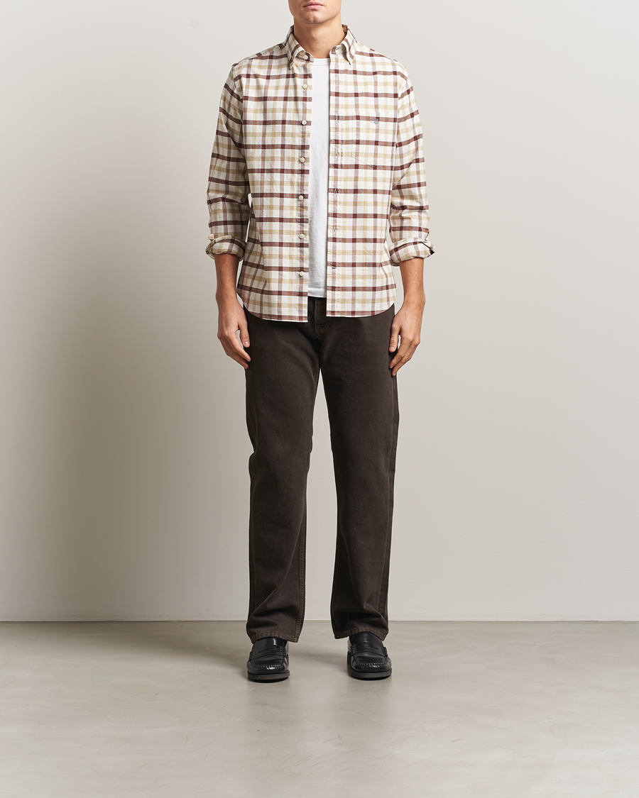 Mies | Kauluspaidat | Gant | Regular Fit Oxford Checked Shirt Mahogany Brown