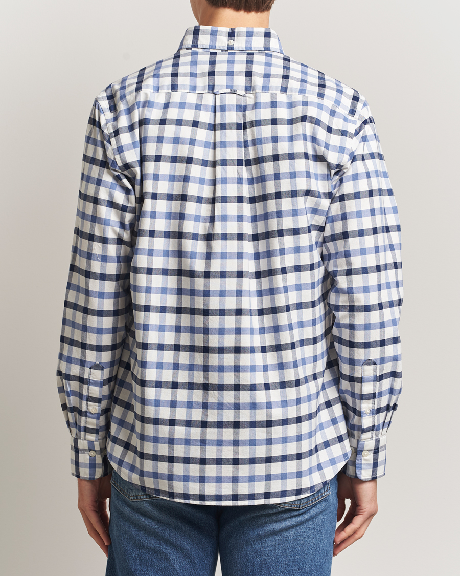 Mies | Kauluspaidat | GANT | Regular Fit Oxford Checked Shirt Greyish Blue